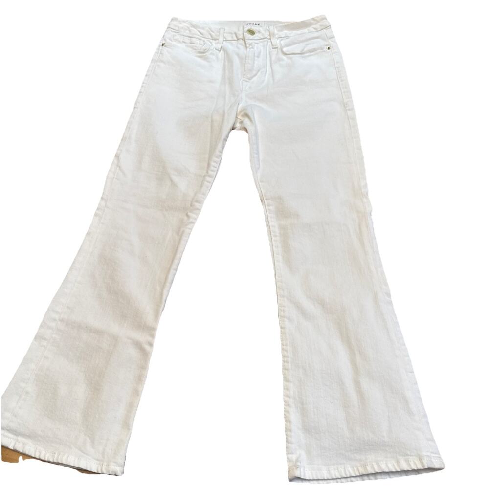 Frame Le Crop Mini Boot White Jeans Womens Size 29 coastal Cowgirl coquette
